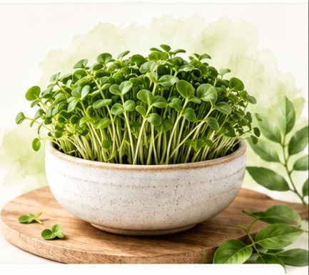 Fresh living microgreens